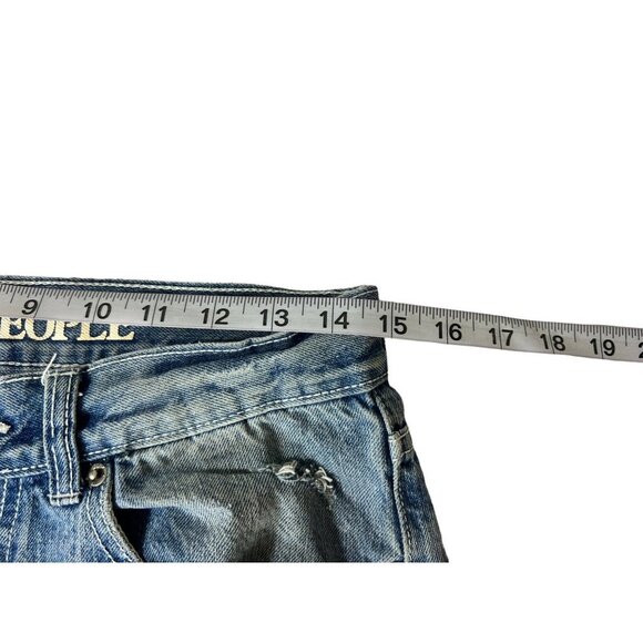 Indigo People Men's Distressed Light Blue Faded Jeans - Picture 5 of 8